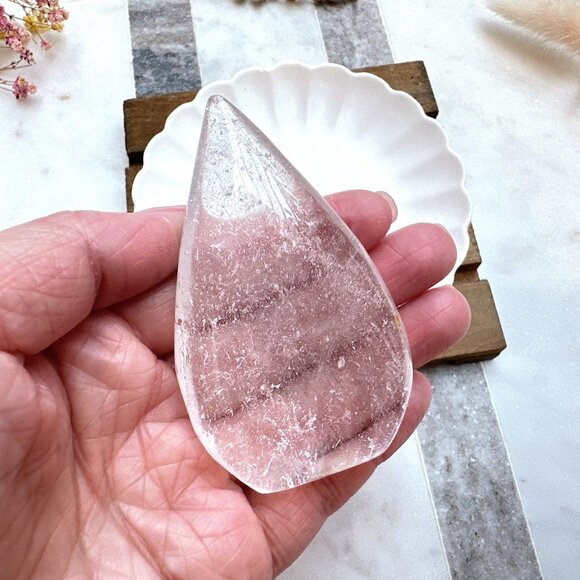 Gorgeous Small Clear Quartz Water Droplet | Clear Quartz Flame - Picture 2 of 10